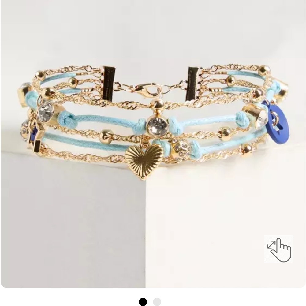 Torrid Gold and Light Blue Multi-Strand Bracelet